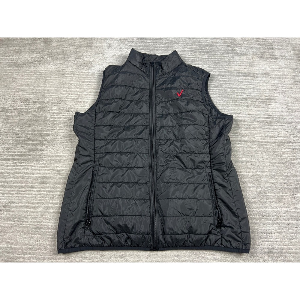 Core 365 Puffer Vest Ladies Large Black Verizon WarmLogik Quilted Full Zip 7811N